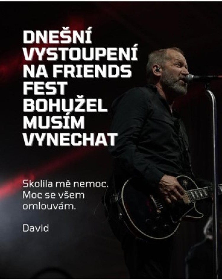 David Koller nedorazí z důvodu nemoci...